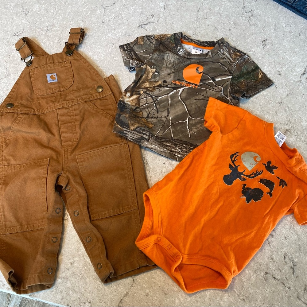 Carhartt 3 prices. Bibs and 2 shirts